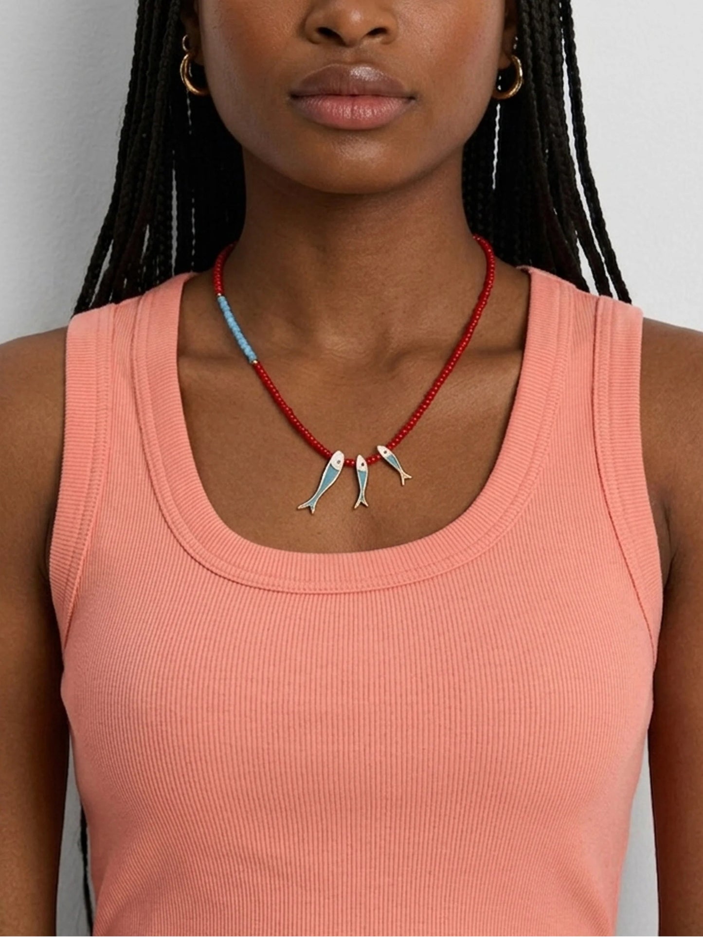 Marlyn Schiff Brookie 3 Fish Necklace