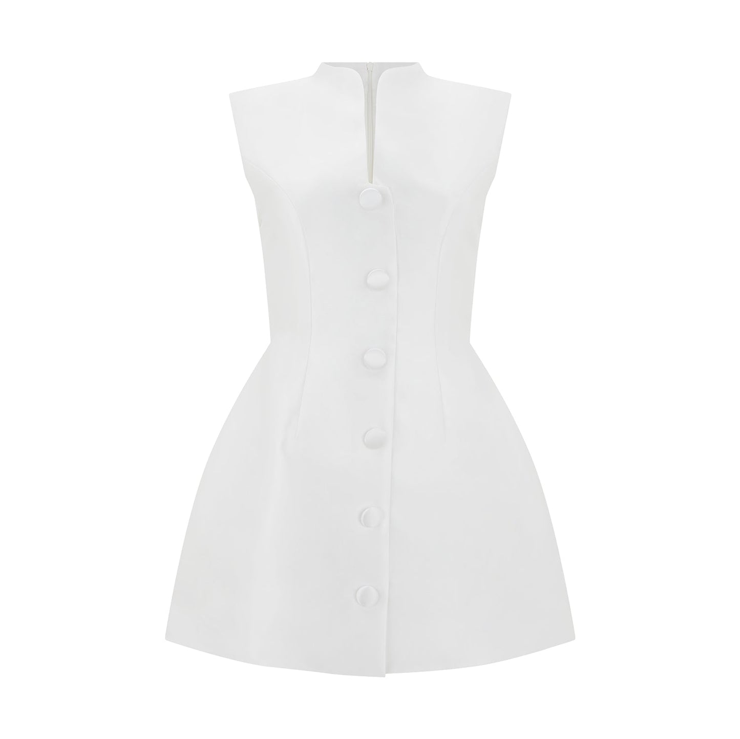 Satin Buttoned Mini Dress
