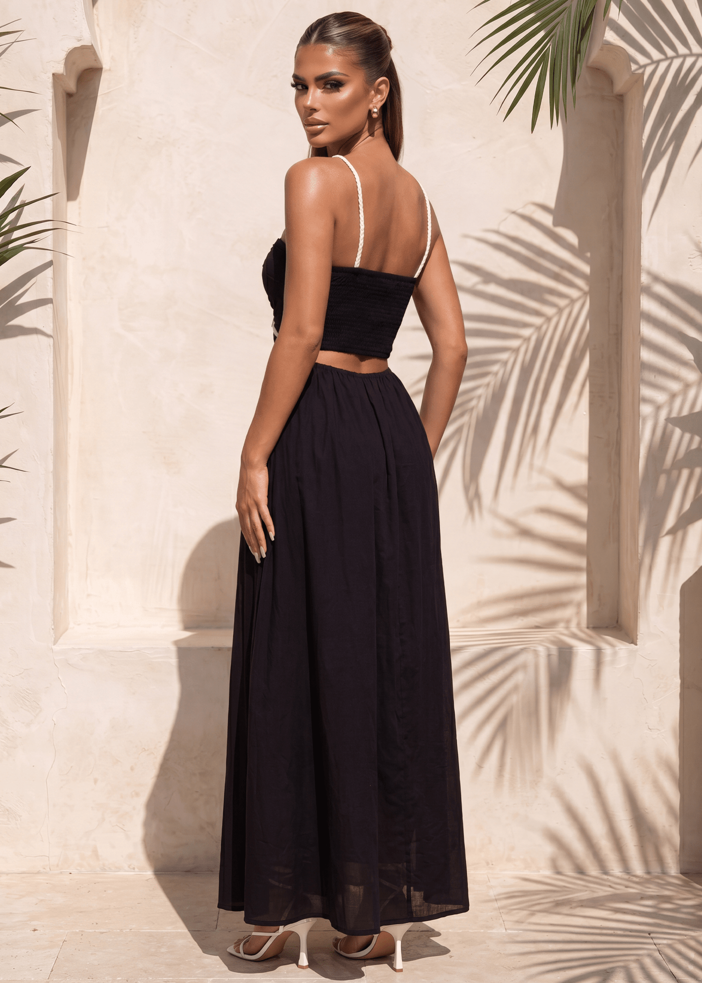 Call Back Cut Out Rope Detail Maxi Dress - Black