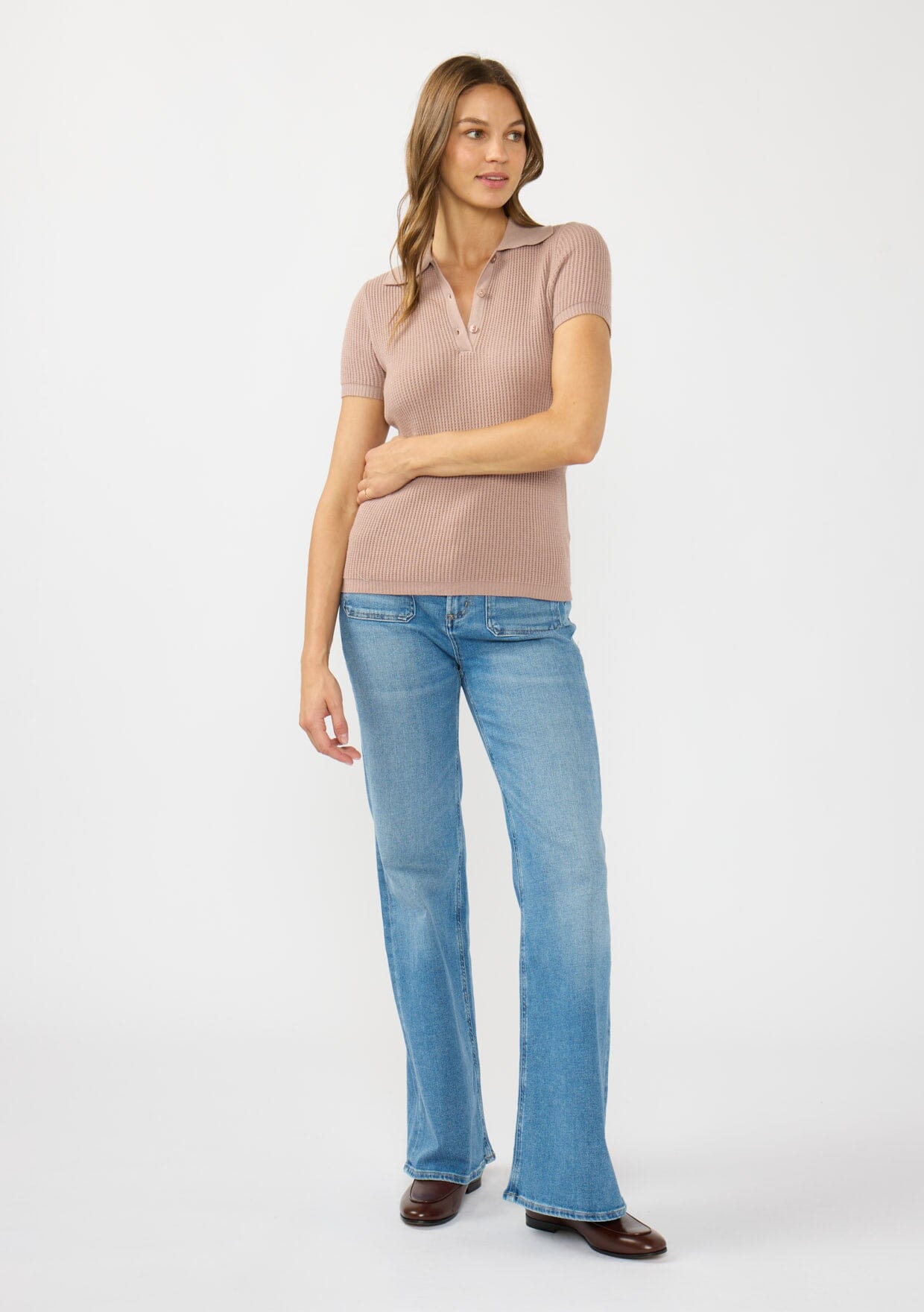 Lynn Waffle Knit Polo
