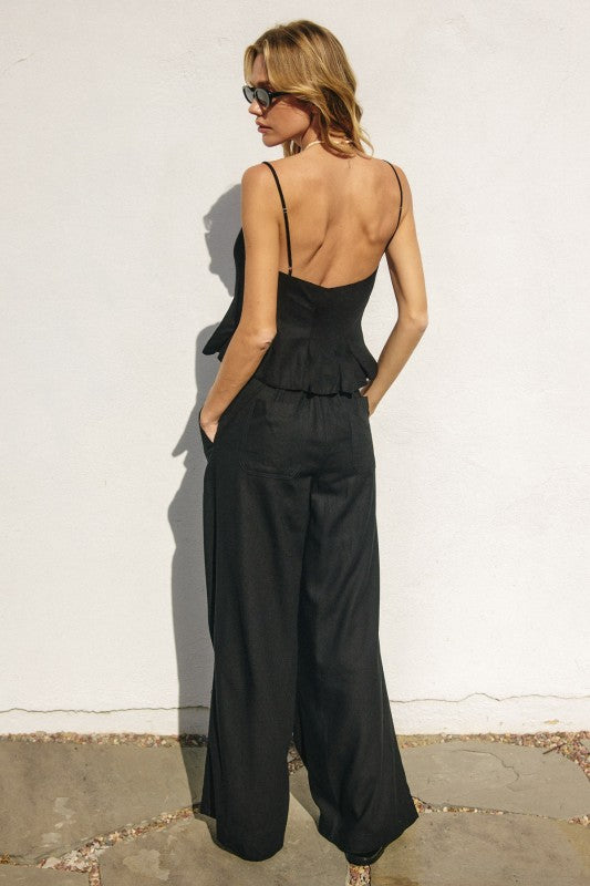 Zivah High Waist Wide Leg Pants Black