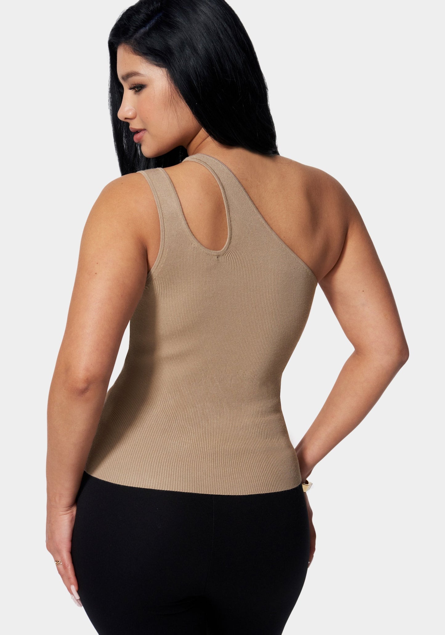 One Shoulder Ring Detail Sweater