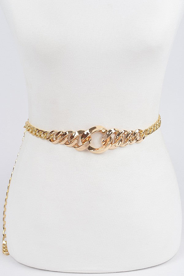 Cameron Chain Link Metal Belt Gold