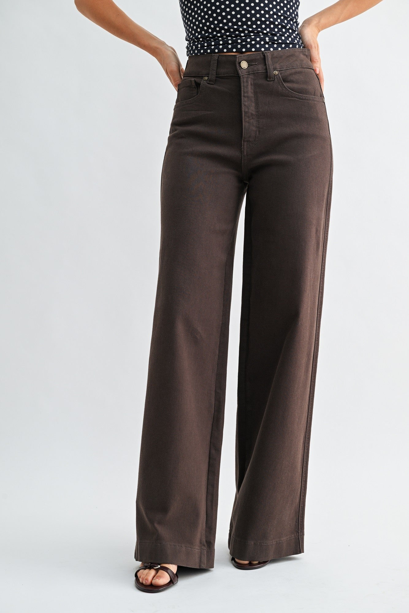Waitlist 9/20 • Viola High Rise Wide Leg Jeans Dark Brown