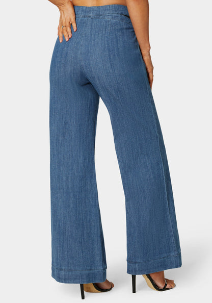 High Waist Ultra Wide Leg Denim Pant