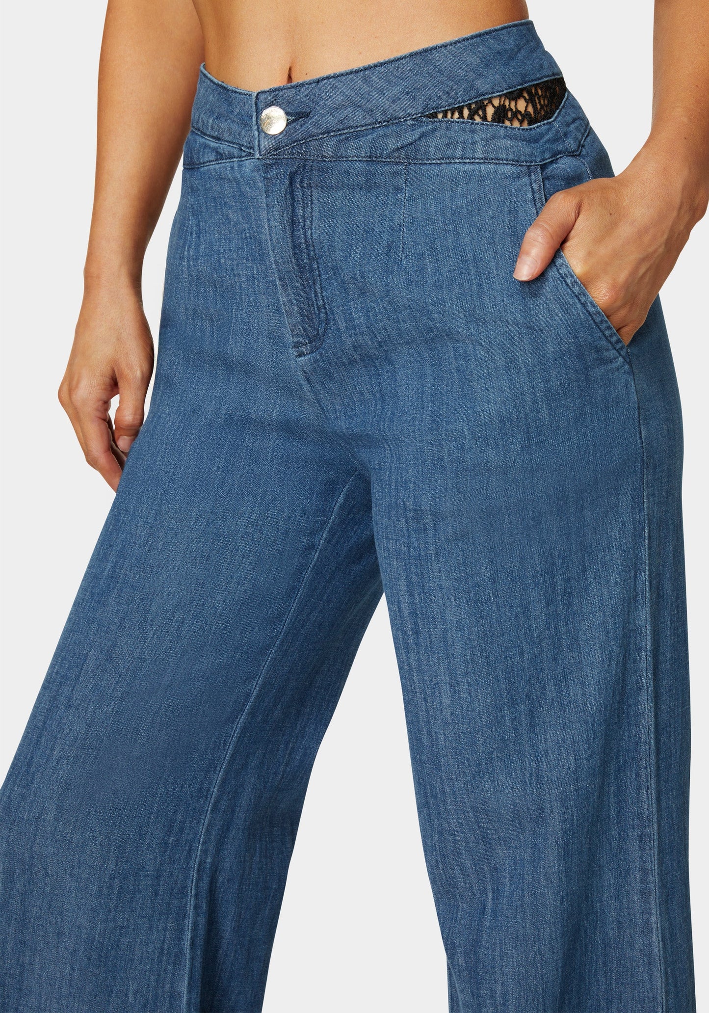 High Waist Ultra Wide Leg Denim Pant