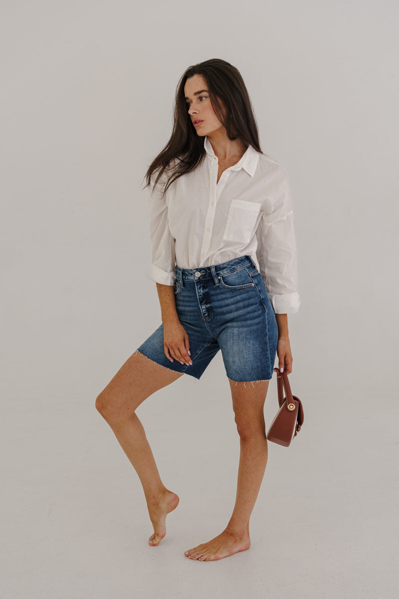 Saskia Long Sleeve Button Down Top White