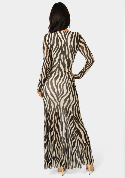 Long Sleeve Powermesh Dress
