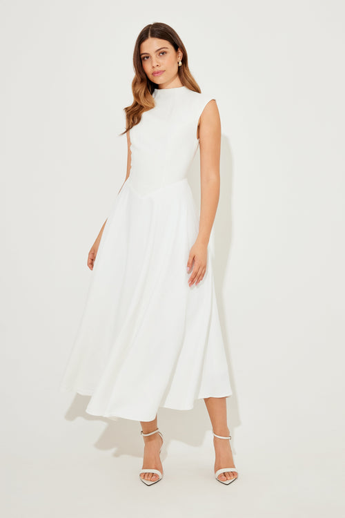 High Waist Midi Dress