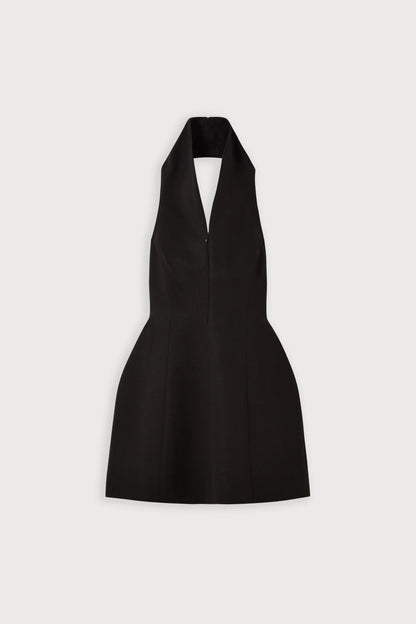 Cotton Mix Zip Collar Mini Dress