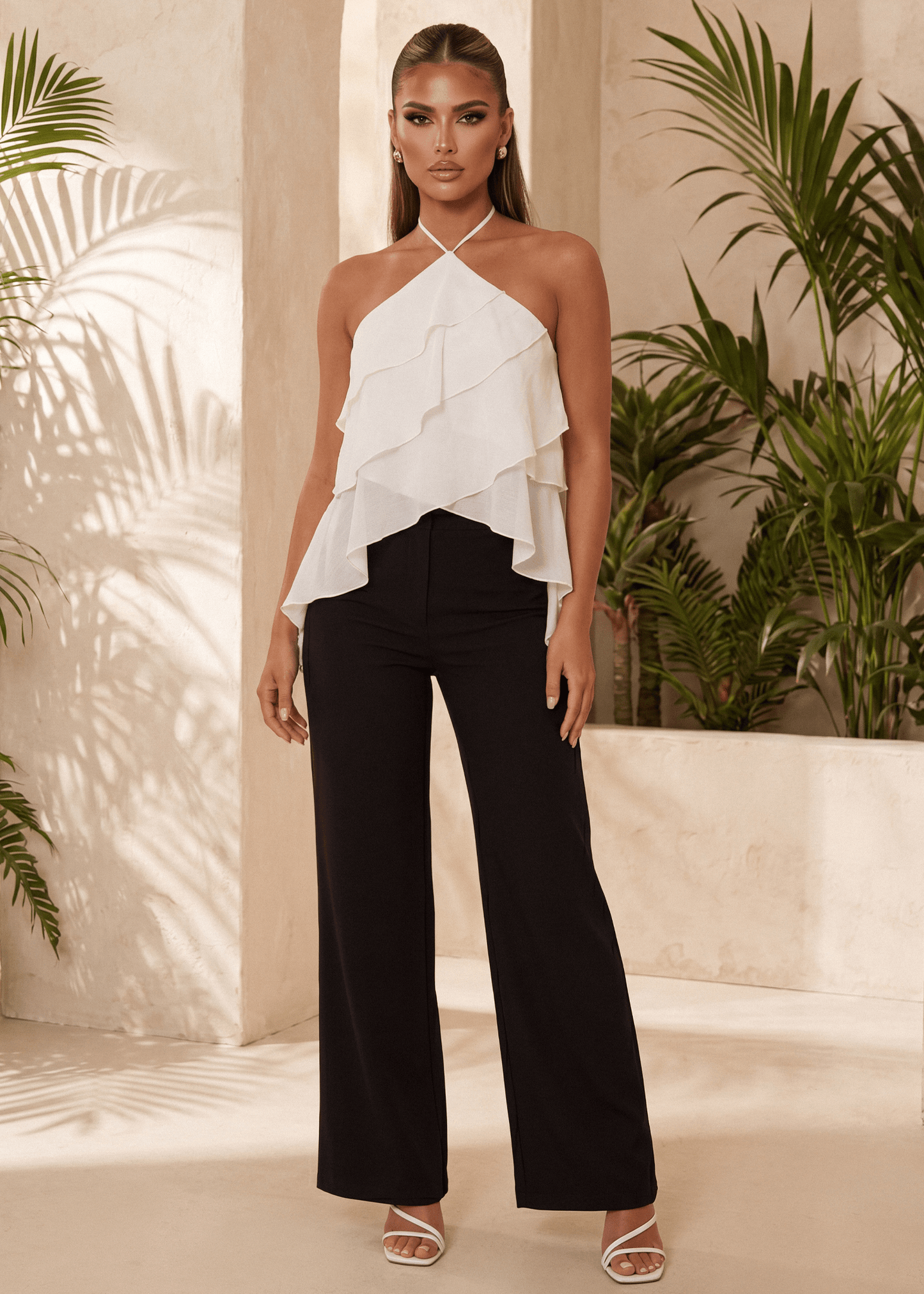 Here For Love Floaty Top - Beige