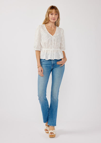 Penny Embroidered Peplum Top