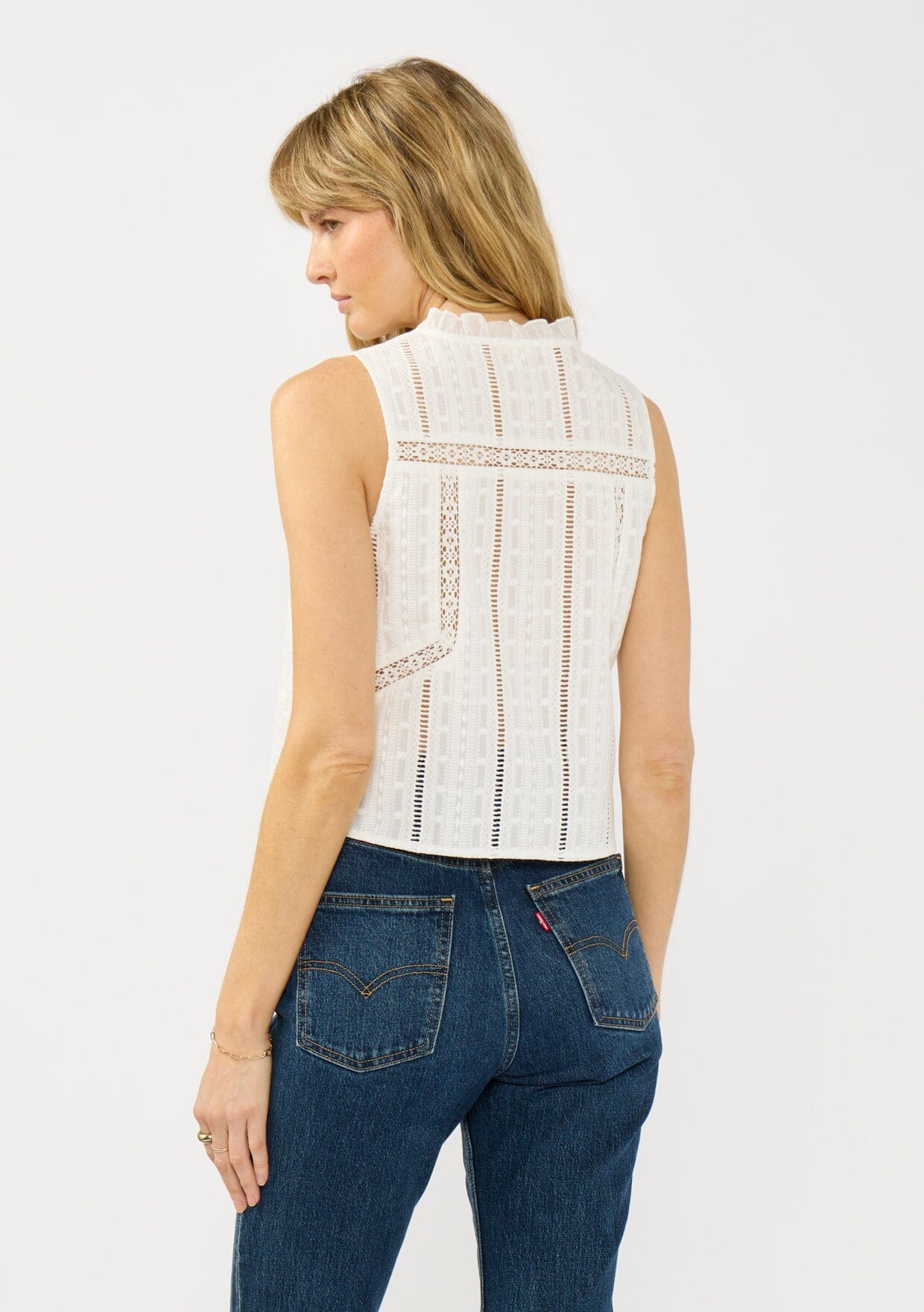 Doriane Lace Tie Front Top