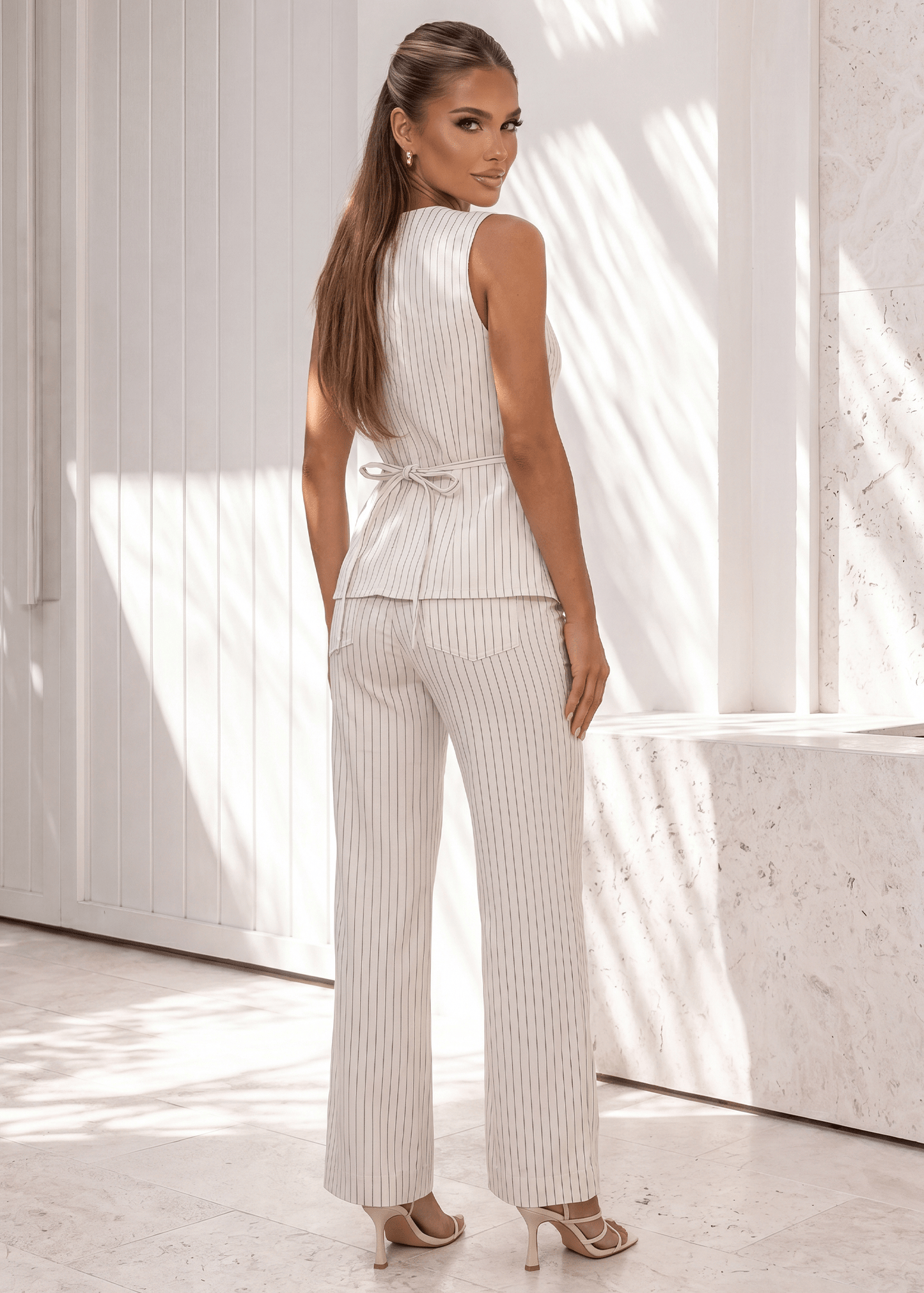 Lost Your Chance Stripe Denim Jeans - White