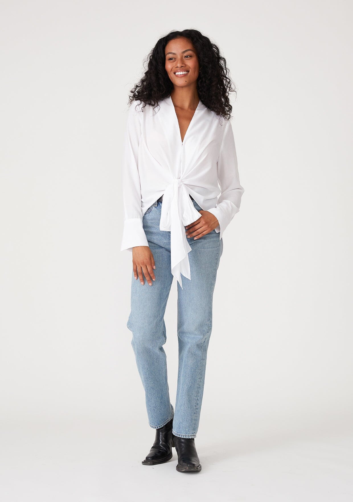 Happy Hour Tie Front Blouse