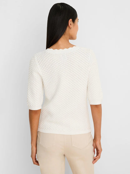 Scallop Texture Sweater Tee