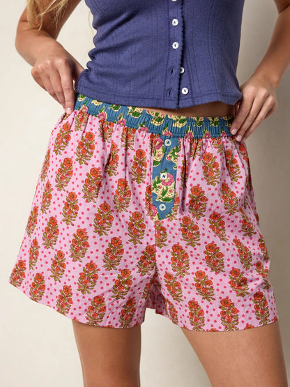 Dream On Cotton Boxer Shorts - Pink Polka Dot