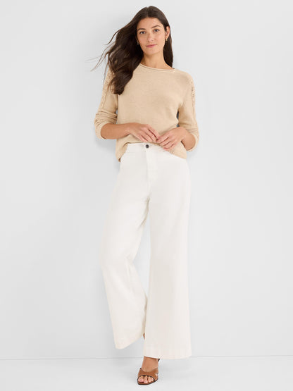 Crochet Sleeve Crimpy Cord Sweater