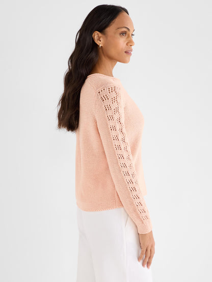 Crochet Sleeve Crimpy Cord Sweater
