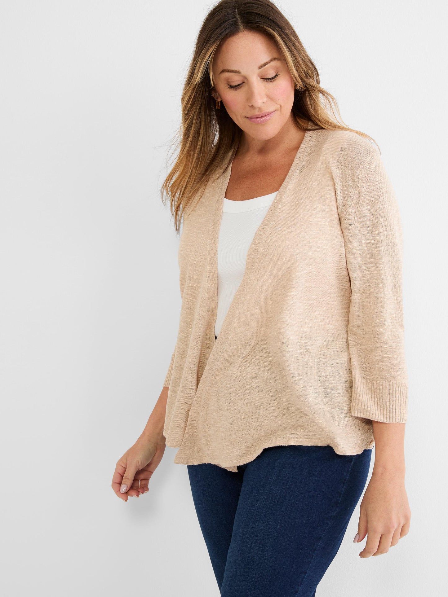Slub Knit 4-Way Cardigan