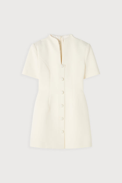 Cotton Mix Button Mini Dress