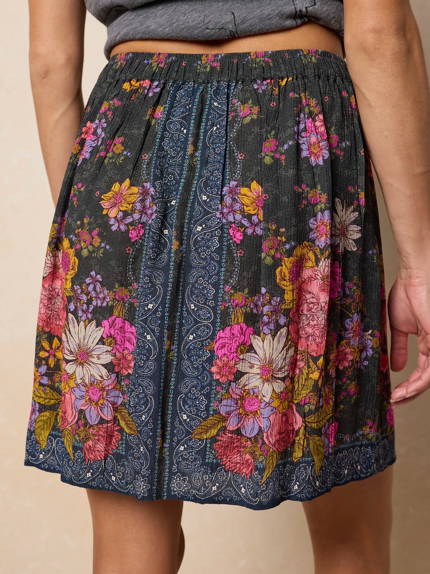 Elaina Mini Skirt - English Garden Charcoal