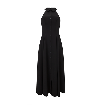 Flowy Collar Maxi Dress