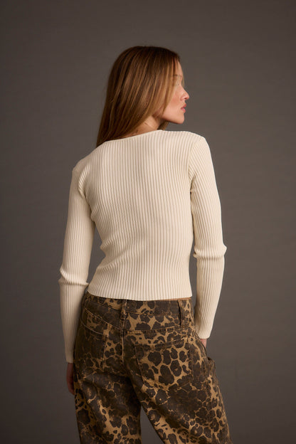 Skye Ivory Zip Up Top