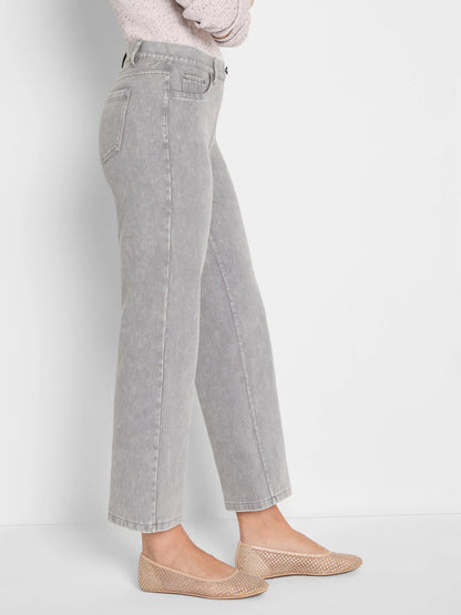Recess Straight Knit Ankle Pull On Jeans