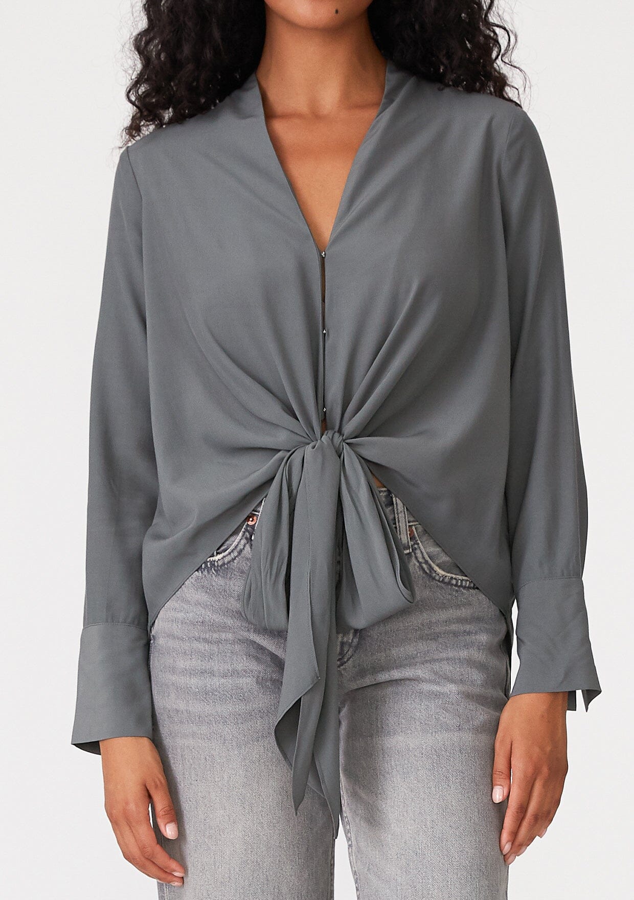 Happy Hour Tie Front Blouse