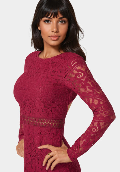 Open Back Lace Mini Dress
