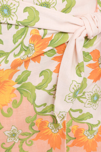 Calypso Wrap Mini Skirt - Spring Floral